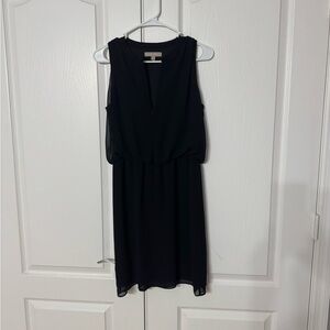 Banana Republic Black Sleeveless V-Neck Midi Sundress